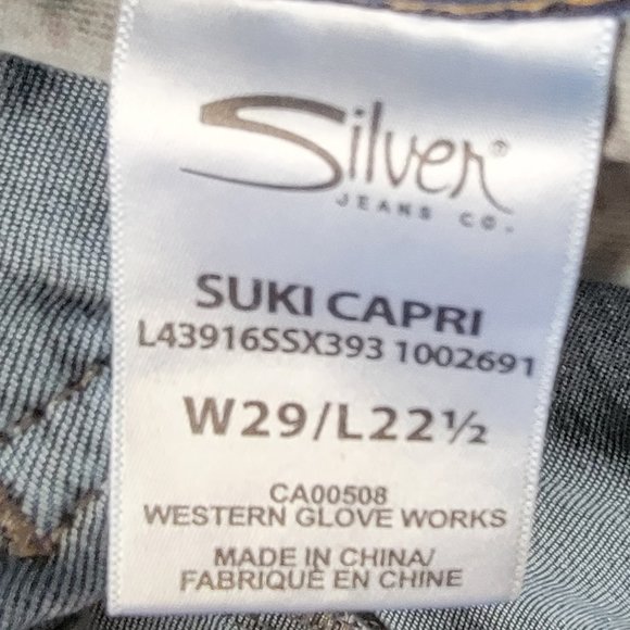 Silver Suki Capri Jeans 29x22.5 - Picture 10 of 11